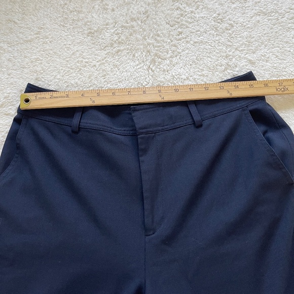 Club Monaco Trousers Pants Womens 10 Wool Blend Navy Blue Straight High rise - Picture 9 of 12